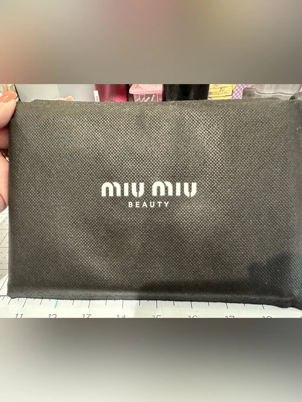 Miu Miu Black and Powder Blue Toiletry Pouch